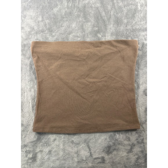 Better Together Tops - Better Together Brown Strapless Tube Top Large Cotton Blend Stretch SBJM037